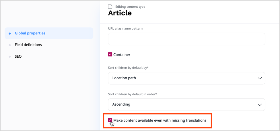 Default content availability Default content availability